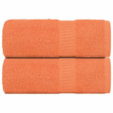 VidaXL Gästehandtücher 2 Stk. 30x50 cm 360 g m² 100 % Baumwolle Orange