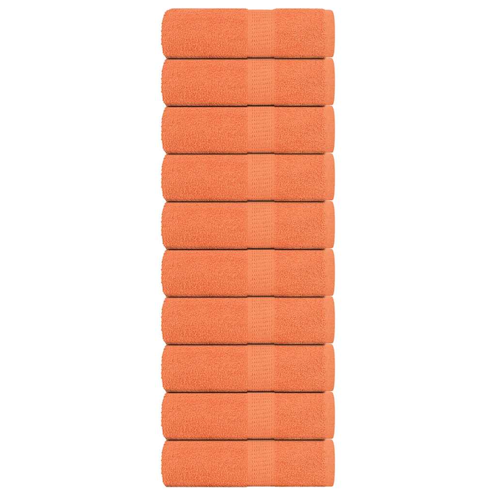 VidaXL Gästehandtücher 10 Stück 30x50 cm 360 g m² 100 % Baumwolle Orange