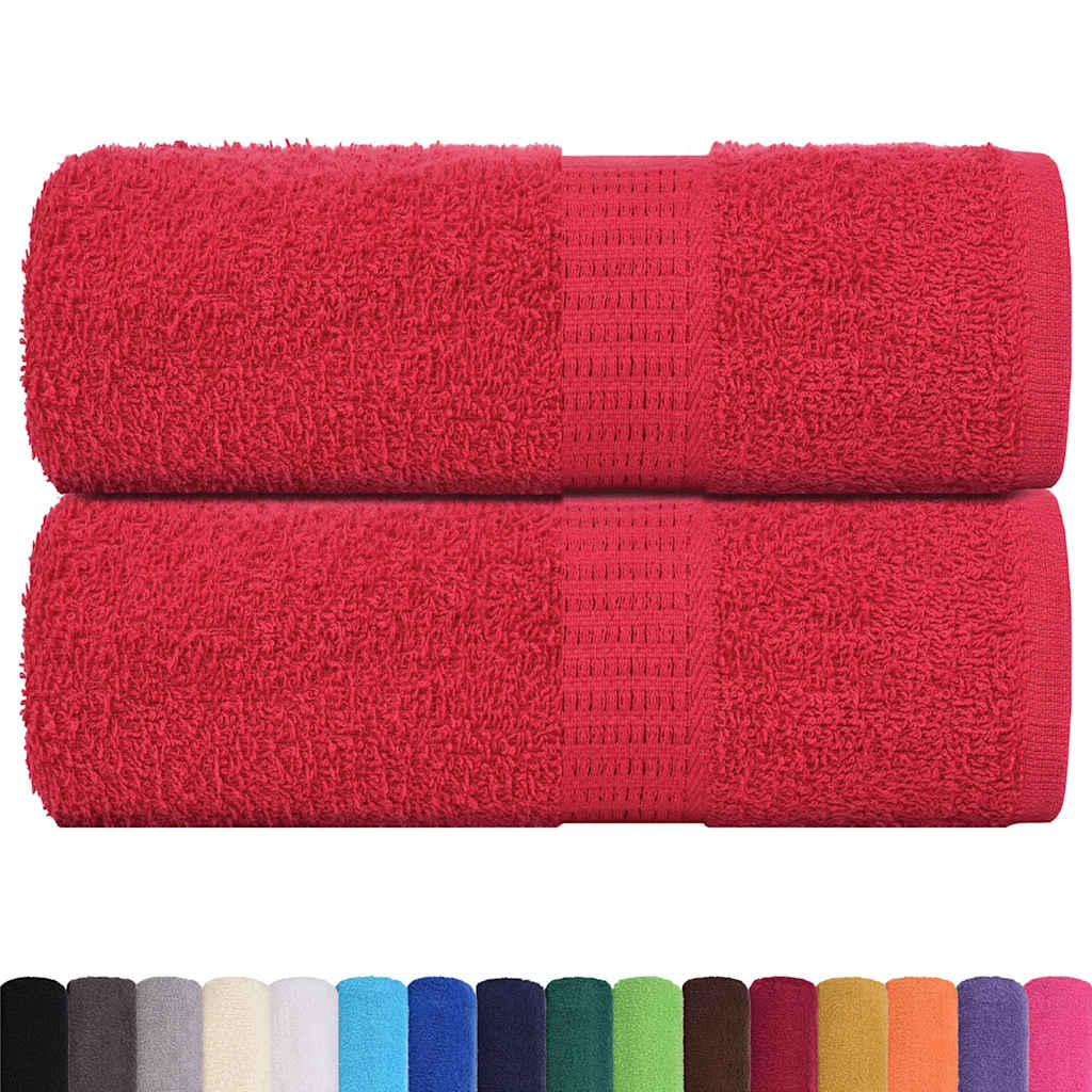 VidaXL Gästehandtücher 2 Stk. 30x50 cm 360 g m² 100 % Baumwolle rot