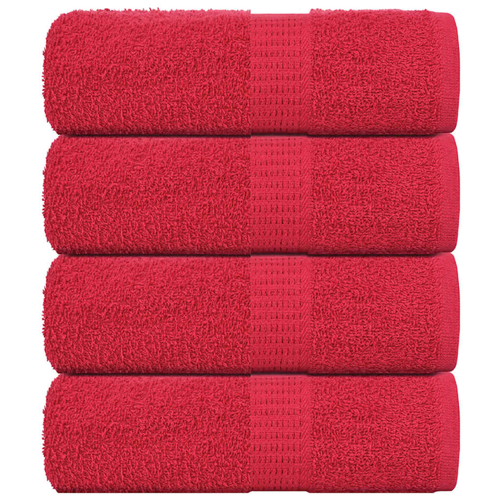 VidaXL Gästehandtücher 4 Stk. 30x50 cm 360 g m² 100 % Baumwolle rot