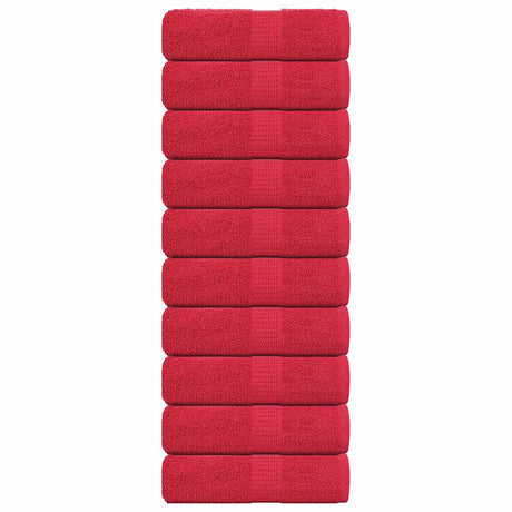VidaXL Gästehandtücher 10 Stück 30x50 cm 360 g m² 100 % Baumwolle rot