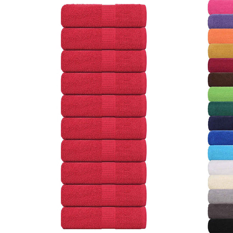 VidaXL Gästehandtücher 10 Stück 30x50 cm 360 g m² 100 % Baumwolle rot