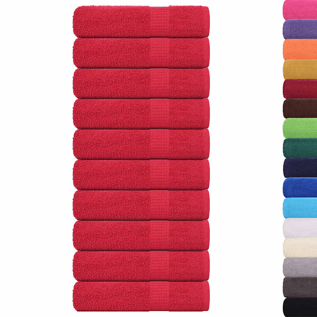Vidaxx Handtücher 10 Stück 50x100 cm 360 g m² 100 % Baumwolle rot
