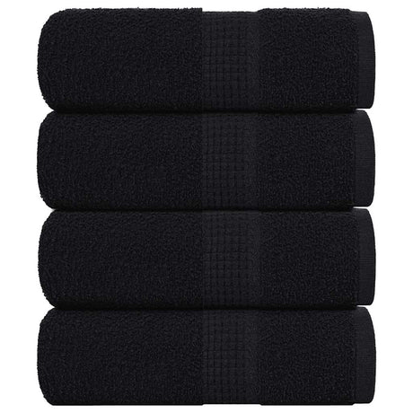 VidaXL Gästehandtücher 4 Stk. 30x50 cm 360 g m² 100 % Baumwolle Schwarz