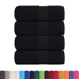 VidaXL Gästehandtücher 4 Stk. 30x50 cm 360 g m² 100 % Baumwolle Schwarz