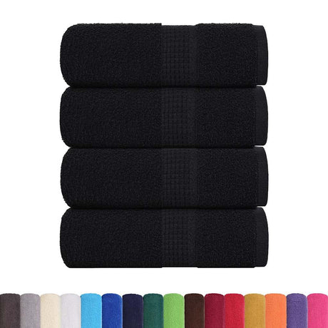 VidaXL Gästehandtücher 4 Stk. 30x50 cm 360 g m² 100 % Baumwolle Schwarz