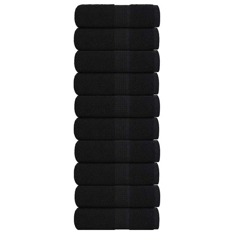 VidaXL Gästehandtücher 10 Stück 30x50 cm 360 g m² 100 % Baumwolle Schwarz