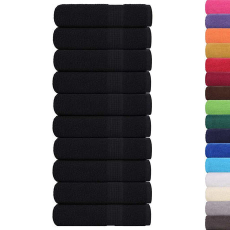 Vidaxx Handtücher 10 Stück 50x100 cm 360 g m² 100 % Baumwolle schwarz