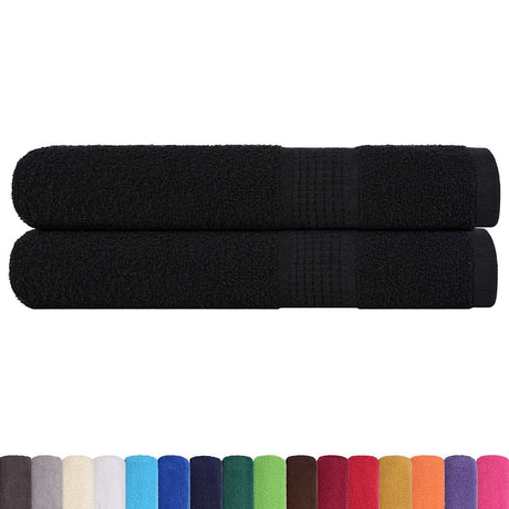 Vidaxx Saunatücher 2 Stk. 80x200 cm 360 g m² 100 % Baumwolle Schwarz