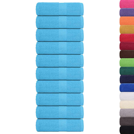Vidaxx Gästehandtücher 10 Stück 30x50 cm 360 g m² 100 % Baumwolle Türkis