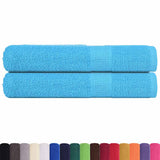 Vidaxx Handtücher 2 Stück 360 g m² 100x200 cm 100 % Baumwolle türkis