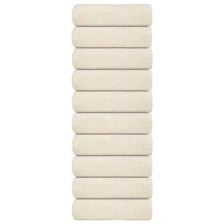VidaXL Gästehandtücher 10 Stück 30x50 cm 360 g m² 100 % Baumwolle cremefarben