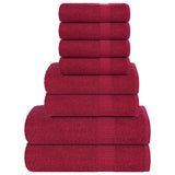 Vidaxx 8-teiliges Handtuchset 360 g m² 100 % Baumwolle Burgunderrot
