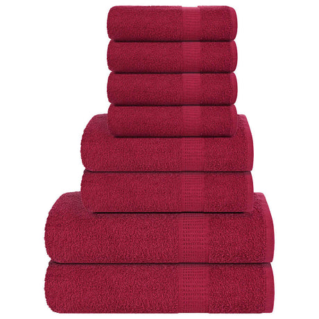 Vidaxx 8-teiliges Handtuchset 360 g m² 100 % Baumwolle Burgunderrot