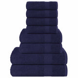Vidaxx 8-teiliges Handtuchset 360 g m² 100 % Baumwolle Marineblau