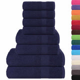 Vidaxx 8-teiliges Handtuchset 360 g m² 100 % Baumwolle Marineblau