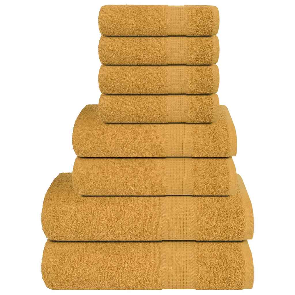 Vidaxx 8-teiliges Handtuchset 360 g m² 100 % Baumwolle goldfarben