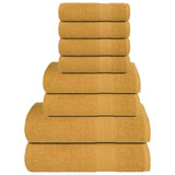 Vidaxx 8-teiliges Handtuchset 360 g m² 100 % Baumwolle goldfarben