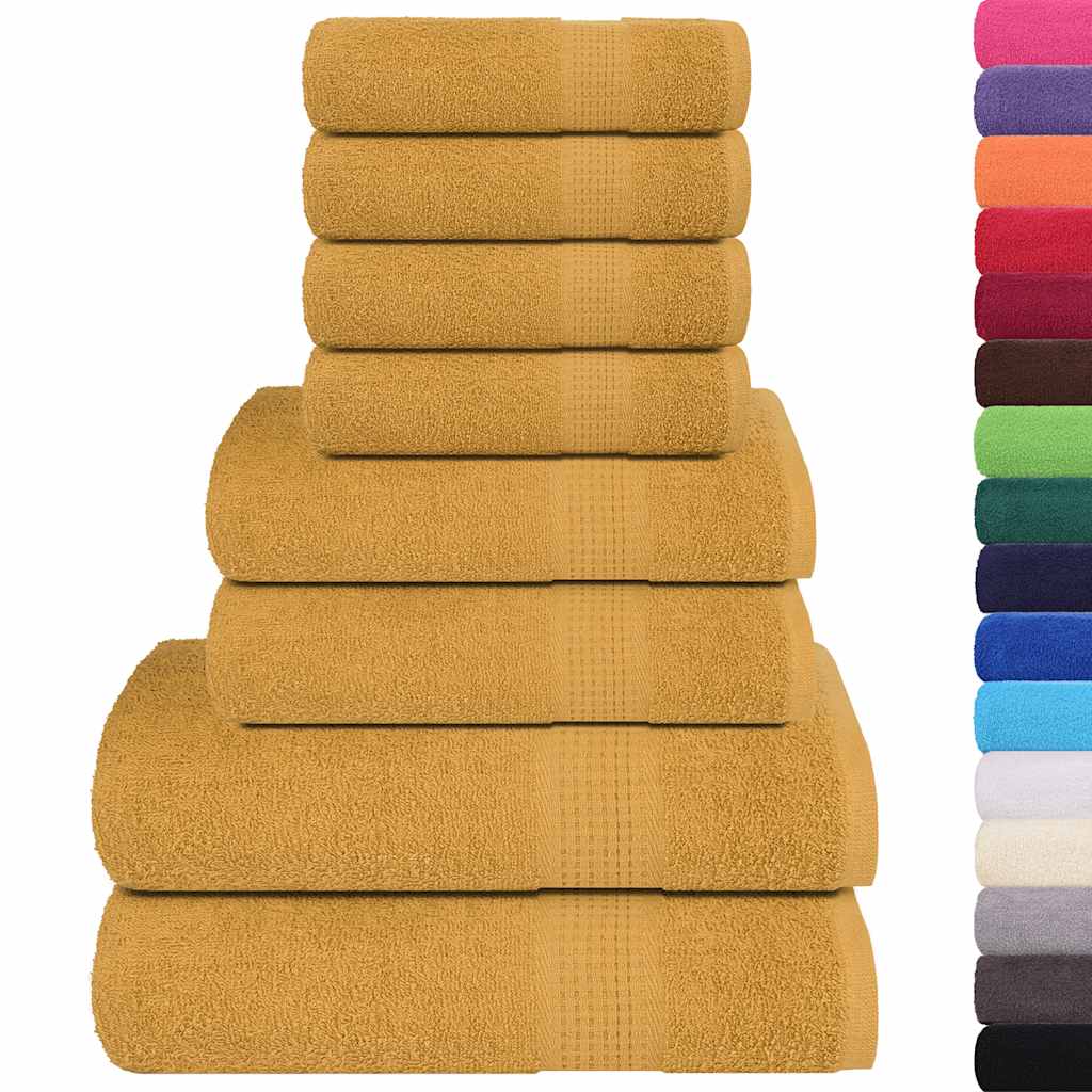Vidaxx 8-teiliges Handtuchset 360 g m² 100 % Baumwolle goldfarben