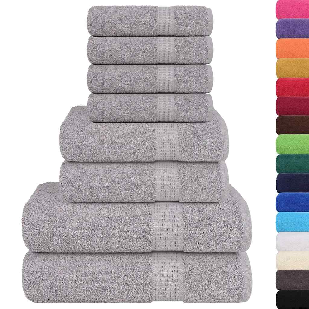 Vidaxx 8-teiliges Handtuchset 360 g m² 100 % Baumwolle Grau