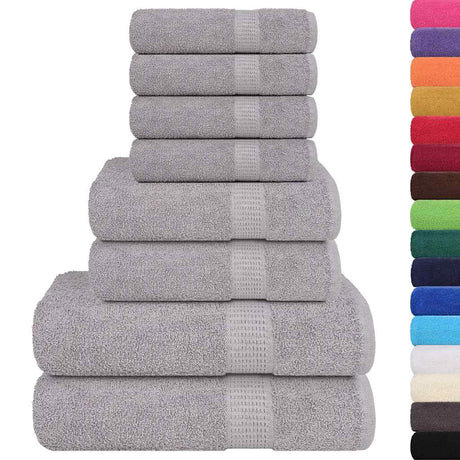 Vidaxx 8-teiliges Handtuchset 360 g m² 100 % Baumwolle Grau