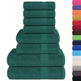 Vidaxx 8-teiliges Handtuchset 360 g m² 100 % Baumwolle grün