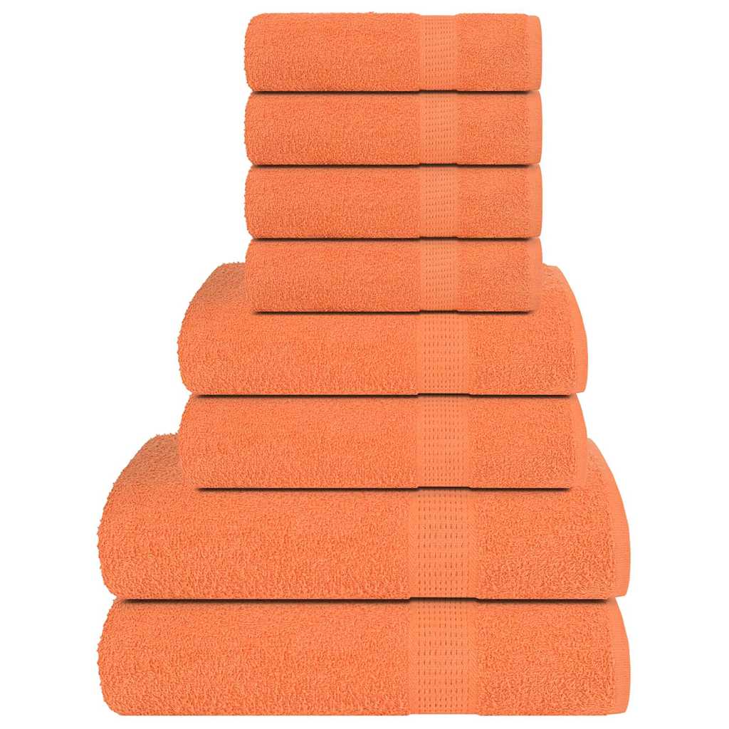 VidaXL 8-teiliges Handtuchset 360 g m² 100 % Baumwolle Orange