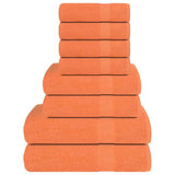 VidaXL 8-teiliges Handtuchset 360 g m² 100 % Baumwolle Orange