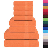 VidaXL 8-teiliges Handtuchset 360 g m² 100 % Baumwolle Orange