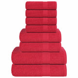 Vidaxx 8-teiliges Handtuchset 360 g m² 100 % Baumwolle Rot