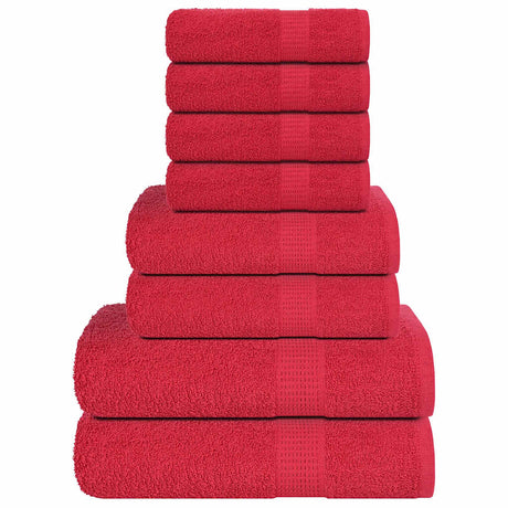 Vidaxx 8-teiliges Handtuchset 360 g m² 100 % Baumwolle Rot