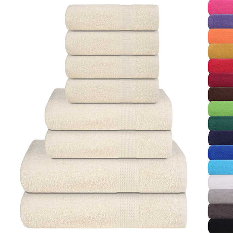 Vidaxx 8-teiliges Handtuchset Frogn 360 g m² Creme