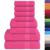 Vidaxx 8-teiliges Handtuchset 360 g m² 100 % Baumwolle rosa