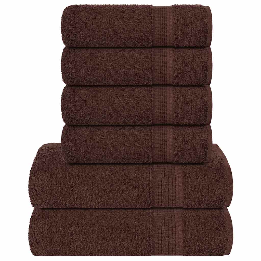 Vidaxx 6-teiliges Handtuchset 360 g m² 100 % Baumwolle braun