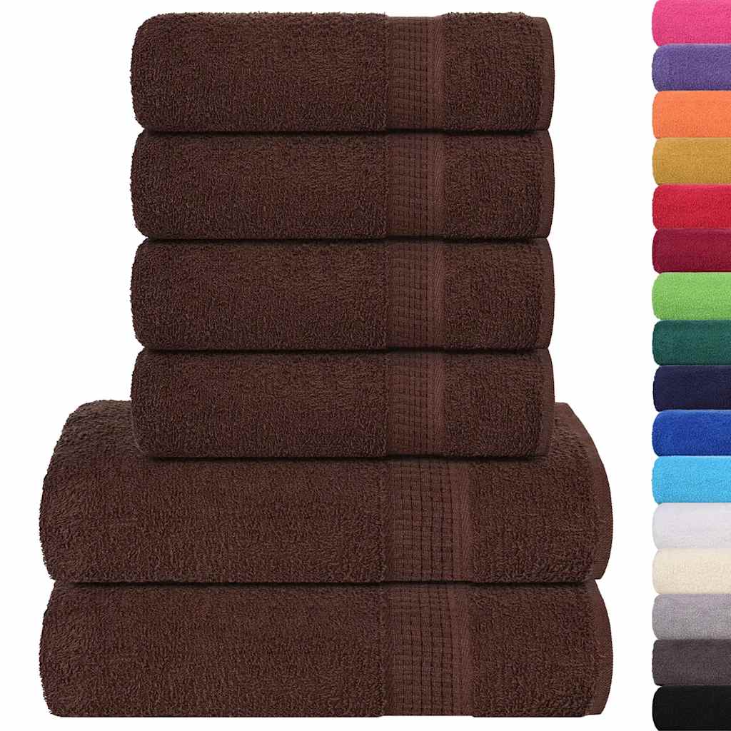 Vidaxx 6-teiliges Handtuchset 360 g m² 100 % Baumwolle braun