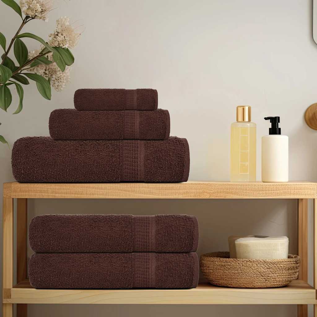 Vidaxx 6-teiliges Handtuchset 360 g m² 100 % Baumwolle braun