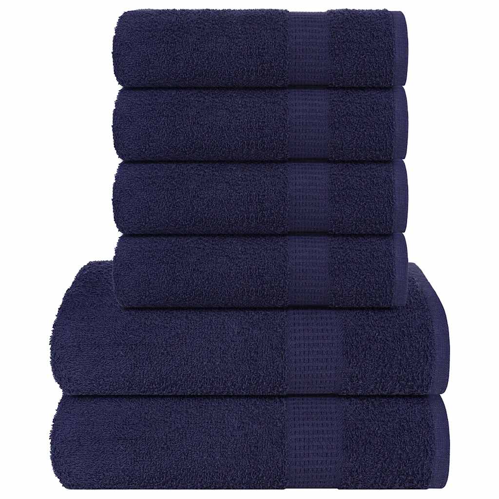 Vidaxx 6-teiliges Handtuchset 360 g m² 100 % Baumwolle Marineblau