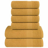 Vidaxx 6-teiliges Handtuchset 360 g m² 100 % Baumwolle goldfarben