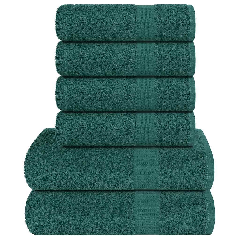 Vidaxxl 6-teiliges Handtuchset 360 g m² 100 % Baumwolle grün