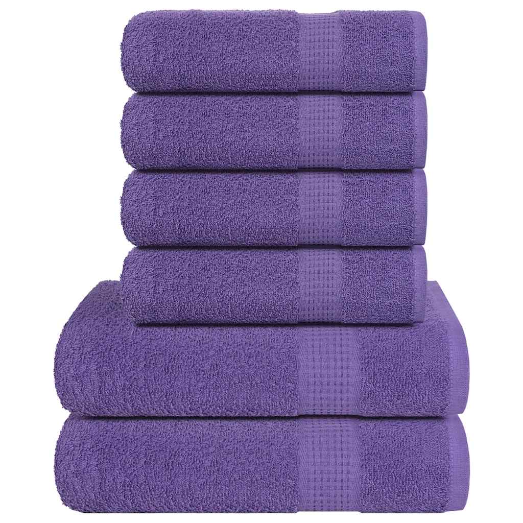 VidaXL 6-teiliges Handtuchset 360 g m² 100 % Baumwolle Lila