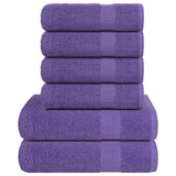 VidaXL 6-teiliges Handtuchset 360 g m² 100 % Baumwolle Lila