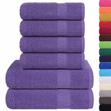 VidaXL 6-teiliges Handtuchset 360 g m² 100 % Baumwolle Lila