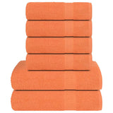 VidaXL 6-teiliges Handtuchset 360 g m² 100 % Baumwolle Orange