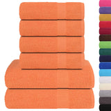 VidaXL 6-teiliges Handtuchset 360 g m² 100 % Baumwolle Orange