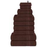 VidaXL 12-teiliges Handtuchset 360 g m² 100 % Baumwolle braun