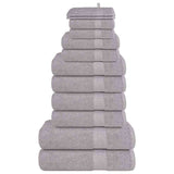 VidaXL 12-teiliges Handtuchset 360 g m² 100 % Baumwolle Grau