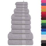 VidaXL 12-teiliges Handtuchset 360 g m² 100 % Baumwolle Grau