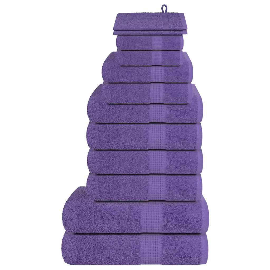Vidaxx 12-teiliges Handtuchset 360 g m² 100 % Baumwolle Lila