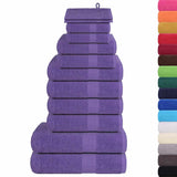 Vidaxx 12-teiliges Handtuchset 360 g m² 100 % Baumwolle Lila