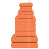 VidaXL 12-teiliges Handtuchset 360 g m² 100 % Baumwolle Orange
